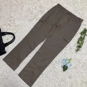 새상품급 컬럼비아 슬랙스 베이지 체크 폴리에스테르 남성용 XL