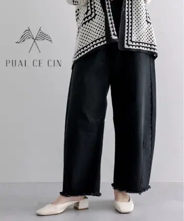 PUAL CE CIN 퓨어세신 커브 데님 팬츠 블랙 M