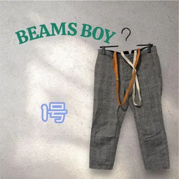 BEAMS BOY 빔즈 보이 서스펜더 포함 체크 무늬 캐주얼 팬츠