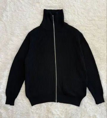 ZARA 더블 지퍼 리브 니트 블랙