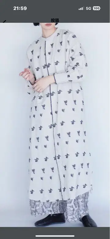 qiri 금목서 embroidery 원피스