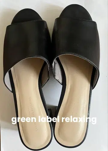green lebel relaxing 블랙 미들 힐 뮬