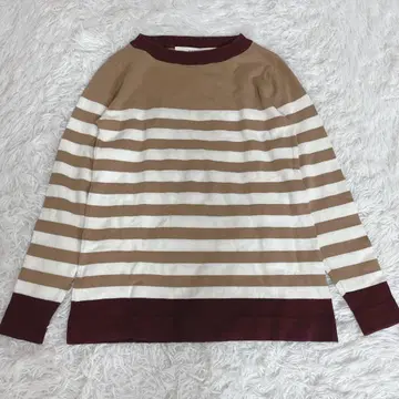 ZARA KNIT 보더 니트 긴팔 여성용 베이지 외출 F