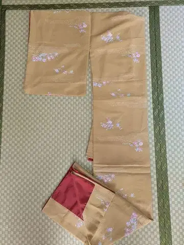 [ 기모노0002 ] 화학 섬유 기모노 겨자색