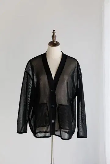 pois double mesh Cardigan [ black ]