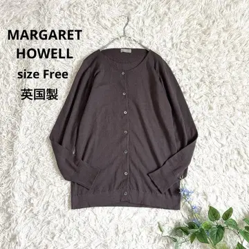 새상품급 마가렛호웰 긴팔 울 가디건 하이 게이지 영국제 브라운