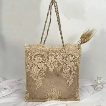레이스 백 귀여운 새상품급 꽃무늬 골드 메쉬 결혼식 마더즈 백으로도