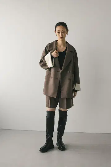 스타일 믹서기 자켓 브라운