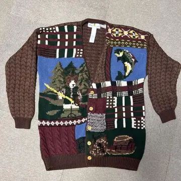 레어 초레어 빈티지 디자인 멋진 니트 가디건 남성용