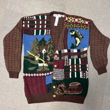 레어 초레어 빈티지 디자인 멋진 니트 가디건 남성용