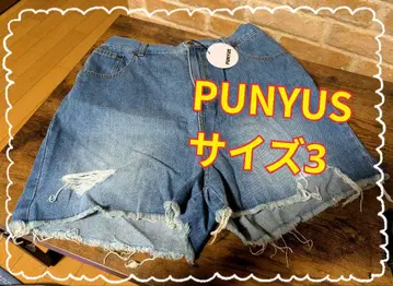 [ 미사용 새상품 ] PUNYUS 푸뉴즈 데미지 데님 숏팬츠 사이즈 3