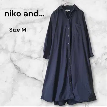niko and - 니코앤드 루즈핏 롱 셔츠 원피스 면 네이비