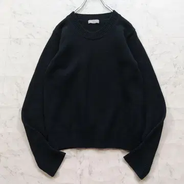 캐시미어 50% 마가렛호웰 크루넥 니트 M 블랙