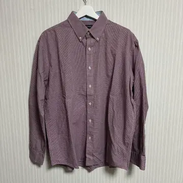 E4369 NAUTICA 체크 무늬 버튼 다운 셔츠 긴팔 구제 의류