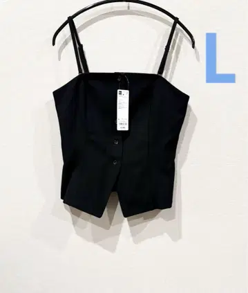 택 포함 새상품 GU 프론트 버튼 뷔스티에 블랙 L 지유