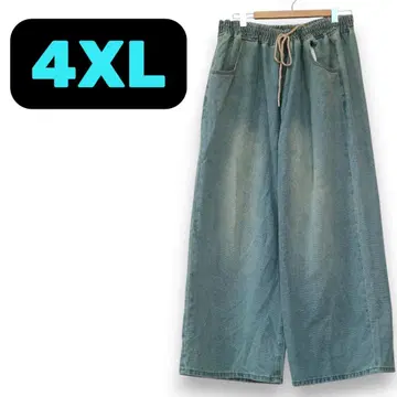 4XL 초와이드 와이드 플레어 데님 팬츠 DAZY