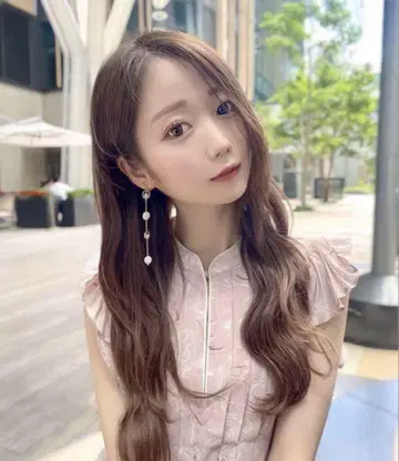 SNIDEL 마블 플라워 무늬 원피스 핑크0