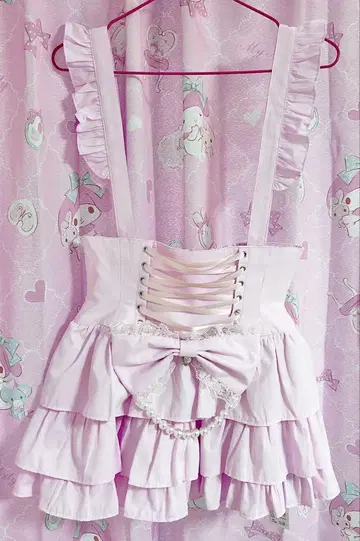 Ank Rouge 코르셋 점프스커트 핑크