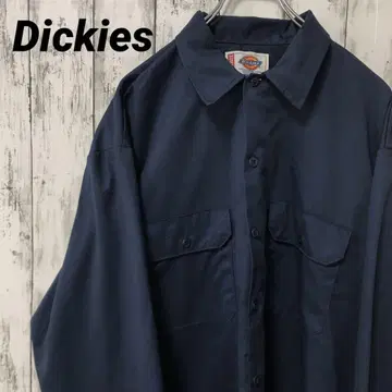 C2482 Dickies 디키즈 긴팔 셔츠 XL 네이비 해외 무지