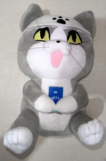 일하는 고양이 봉제 인형