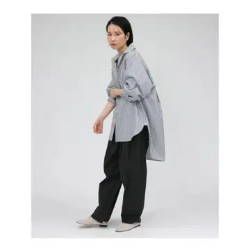 컨디션 최상 바빌론 25SS 스테디셀러 셔츠 린넨 빅 실루엣 스트라이프