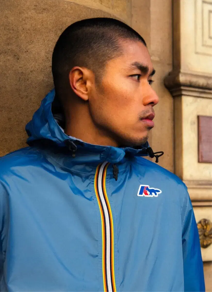[XL] KWAY Kway Maison Kitsune Le Vrai 3.0 Claude Waterproof Rain Jacket