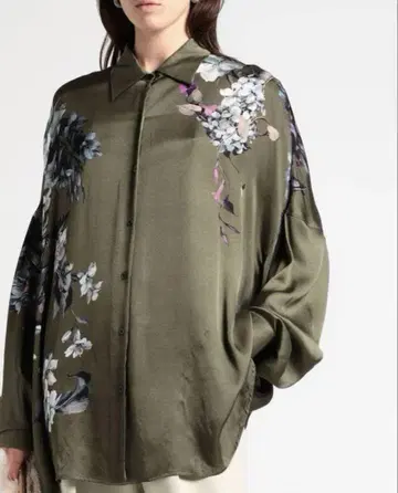 DRIES VAN NOTEN 실크 셔츠 플로럴 플라워
