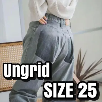 새상품급 Ungrid 리메이크 디자인 루즈 데님 블랙 25 M