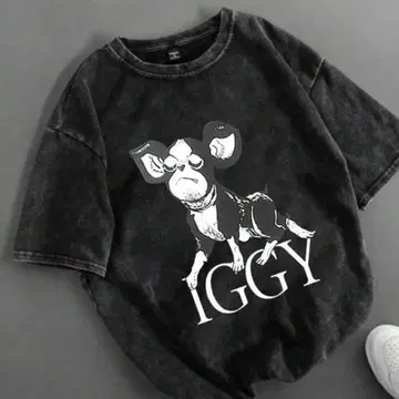IGGY 그래픽 프린트 T셔츠 블랙