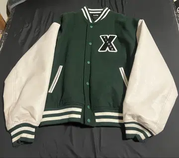 XLARGE 바시티 자켓 그린/화이트