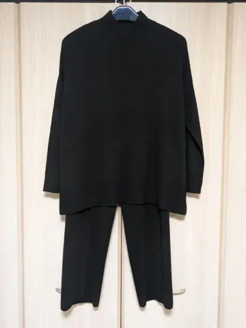 PLST 판초 니트 팬츠 셋업 S 블랙