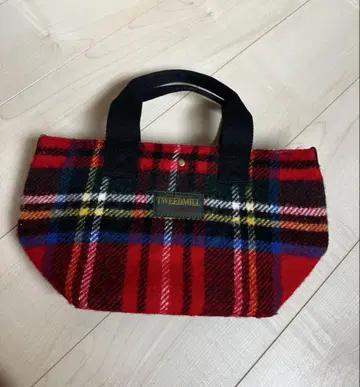 TWEEDMILL 레드 체크 토트백
