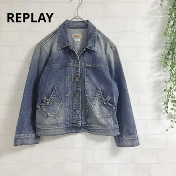[ 새상품급 ] replay 리플레이 데님 자켓 M 사이즈 인디고 블루