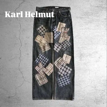레어 Karl Helmut 패치워크 데님 블랙 y2k 스트레이트