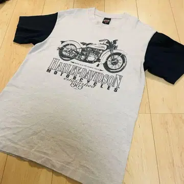 Harley-Davidson 1995년산 구제 의류 티셔츠 그레이 네이비
