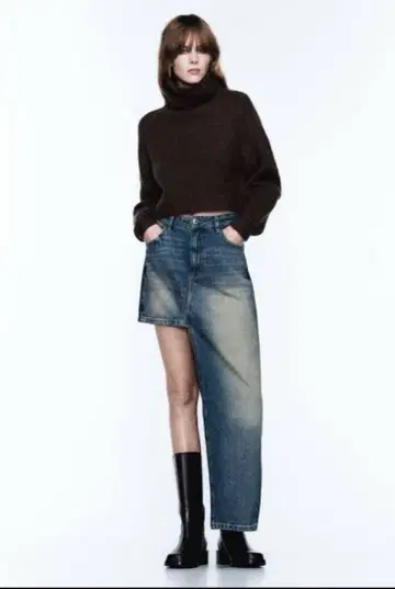 ZARA 비대칭 데님 스커트