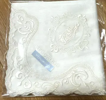 Wedgwood 클래식 자수 손수건 10 화이트