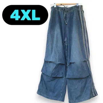 4XL 초와이드 와이드 플레어 데님 팬츠 벨보텀 라인 디자인