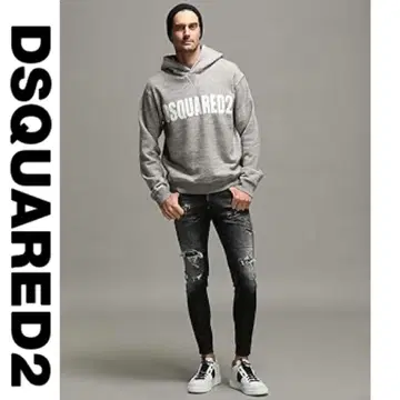 새상품급 DSQUARED2 디스퀘어드 그레이 후드티 후디
