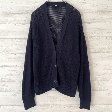 유니클로 UNIQLO 메쉬 가디건 M 숏 레이어드 얇은 소재