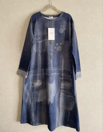 새상품 tsumori chisato 원피스 데님풍 프린트 와코루