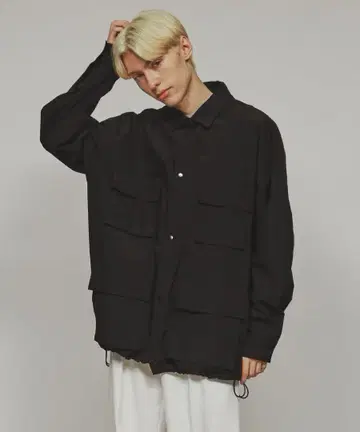 TK TAKEO KIKUCHI 택티컬 밀리터리 셔츠 블랙