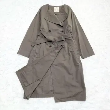 스튜디오 클립 트렌치코트 노카라 코쿤 벨트 카키