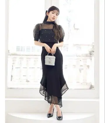 다리치 펄 디자인 언밸런스 머메이드 드레스