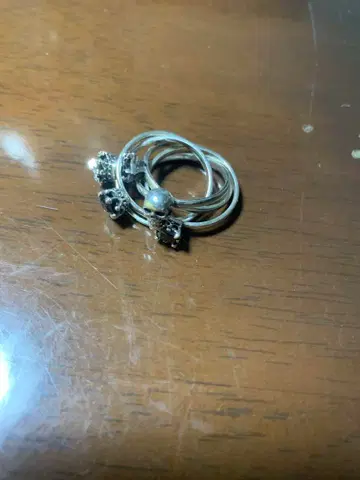 단종 레어 저스틴 데이비스 11호 크라운 스컬 5연 반지