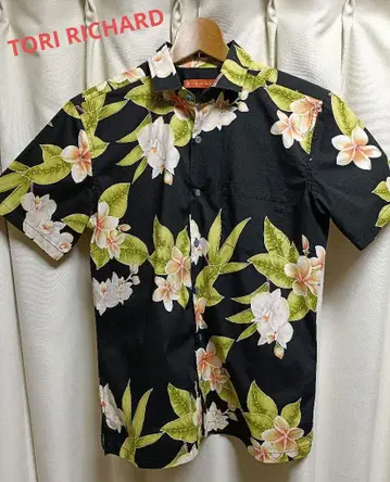 TORI RICHARD 꽃무늬 아로하 셔츠 BLACK XS (M 상당)