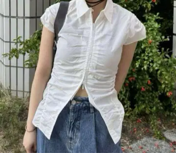 마우지 MOUSSY ZIP UP CAP SLEEVE 셔츠