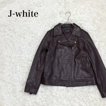 산쿄쇼카이 제이 화이트 라이더 자켓 양가죽 가죽 풀 지퍼