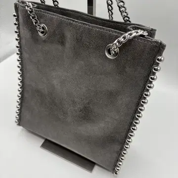 ZARA 자라 숄더백 스터드 라메 그레이