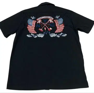 Schott N.Y.C. 반팔 워크 셔츠 블랙